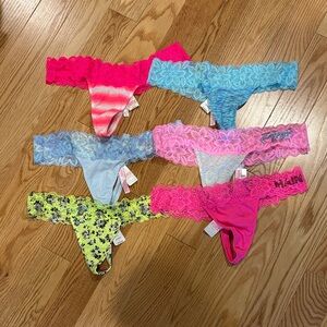 Victoria's Secret Lace Underwear Set - Pink, Blue, Yellow
